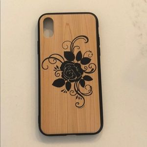 Wood x Black Rose iPhone X/XS iPhone case